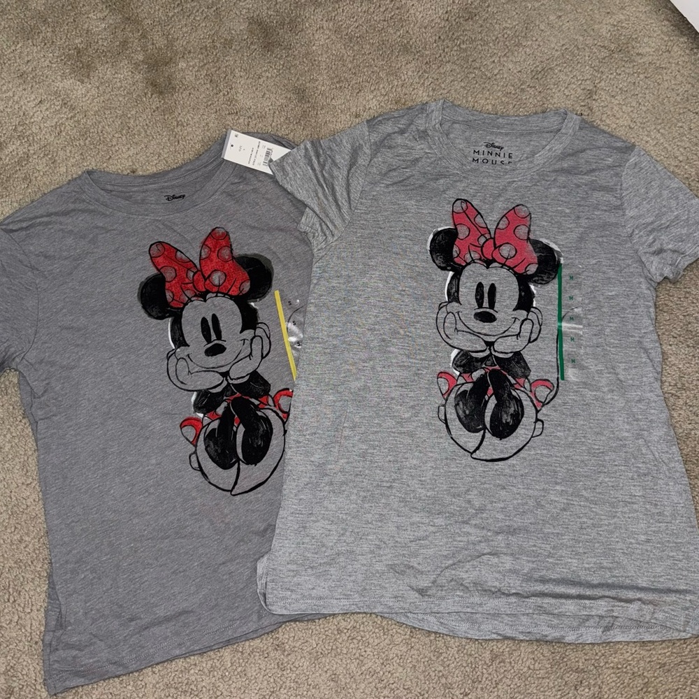 Disney 2 Minnie Mouse Women’s T-Shirts Small and Medium